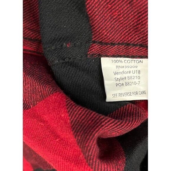 Ladies M Buffalo Plaid Check Red Long Sleeve Button Down Shirt Cactus Prickly - Picture 4 of 4